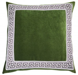 Green Greek Key Pillow Green Greek Key Pillow