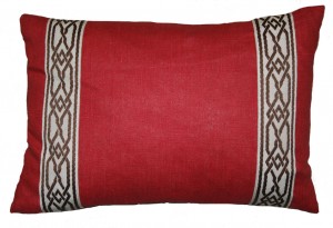 Red Pillow with Trim Red Green Key Pillow