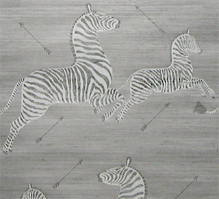 G81388A-001 Buy Scalamandre Zebra Wallpaper Silver Grasscloth